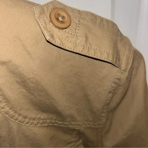 LL Bean Womens Field Jacket Cargo Explorer Safari Cotton Stretch Khaki Small Reg - Picture 5 of 6